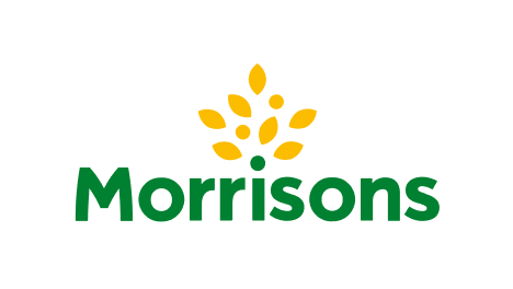 Morrisons logo with green “Morrisons” wordmark and a yellow stylized tree icon above it.