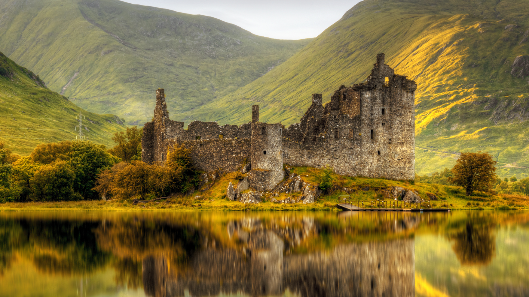 Ruins of Kilchurn Castle, a historic Scottish landmark.